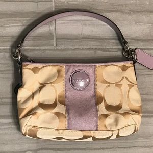 Coach Small Purple Lavender and Tan Handbag